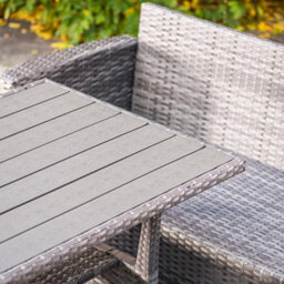 Garden Gear St Lucia Rattan Sofa Dining Set 8 Seater Modular Corner Outdoor Furniture With Cushions Coffee Table Grey Weave - thumbnail 3