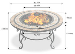 Centurion Supports Fireology Beluga Opulent Garden Fire Pit Brazier, Coffee Table, Barbecue And Ice Bucket - Marble Finish - thumbnail 9