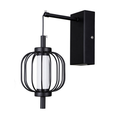 Luminosa Lighting Luminosa Pedro Wall Lamp Matt Black, Chrome 3000K Warm White - image 1