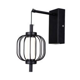 Luminosa Lighting Luminosa Pedro Wall Lamp Matt Black, Chrome 3000K Warm White - thumbnail 2