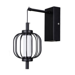 Luminosa Lighting Luminosa Pedro Wall Lamp Matt Black, Chrome 3000K Warm White - thumbnail 1