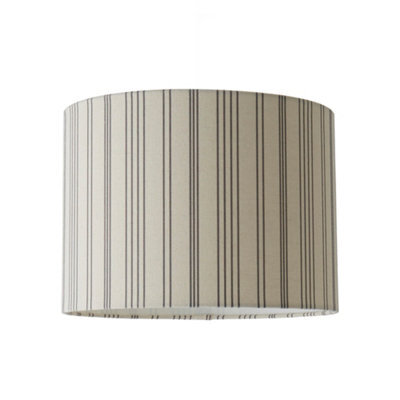 Valuelights Hallie Natural Linen Stripe Detail Large Drum Ceiling Lamp Shade (D)29.5Cm - image 1