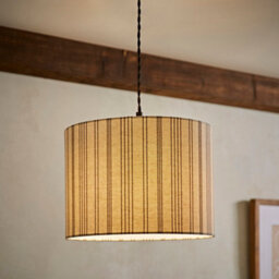 Valuelights Hallie Natural Linen Stripe Detail Large Drum Ceiling Lamp Shade (D)29.5Cm - thumbnail 4