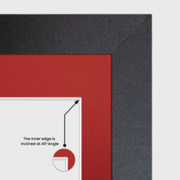 AK Frames 16X8 Matte Black Modern Multi Photo Frame With Crimson Mount - Holds 3 Apertures (3X) 7X5 Photos - thumbnail 7