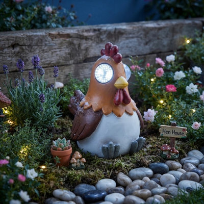 Star Supplies 2 X Solar Cockerel Garden Light Animated Blinking Eyes Farmyard Animal Statue - image 1