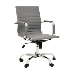 Orsina Comfortable Design Grey Low Back Home Office Chair, Ergonomic Work From Home Chair, Movable Sleek Chair