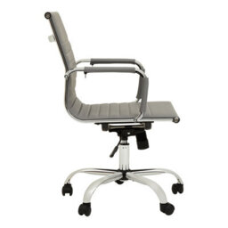 Orsina Comfortable Design Grey Low Back Home Office Chair, Ergonomic Work From Home Chair, Movable Sleek Chair - thumbnail 4
