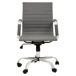 Orsina Comfortable Design Grey Low Back Home Office Chair, Ergonomic Work From Home Chair, Movable Sleek Chair - thumbnail 2