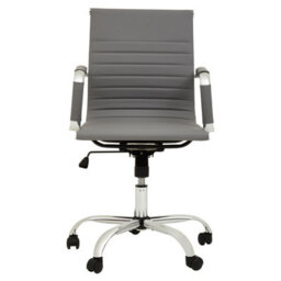 Orsina Comfortable Design Grey Low Back Home Office Chair, Ergonomic Work From Home Chair, Movable Sleek Chair - thumbnail 3