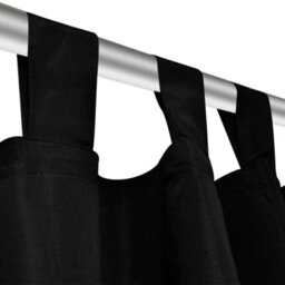 Berkfield 2 Pcs Black Micro-Satin Curtains With Loops 140 X 175 Cm - thumbnail 4