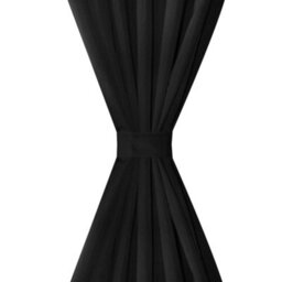 Berkfield 2 Pcs Black Micro-Satin Curtains With Loops 140 X 175 Cm - thumbnail 3