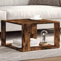 Berkfield Coffee Table Smoked Oak 51.5X51.5X30 Cm Engineered Wood - thumbnail 1