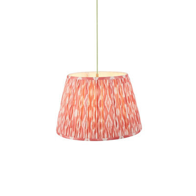Loops Elegant Brushed Aged Brass Pendant Light With Coral Pink Shade - image 1