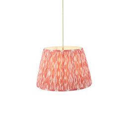 Loops Elegant Brushed Aged Brass Pendant Light With Coral Pink Shade