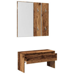 Walplus Hallway Furniture Set Old Wood Engineered Wood - thumbnail 4