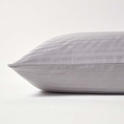 Homescapes Grey Egyptian Cotton Satin Stripe Housewife Pillowcase, King Size - thumbnail 2