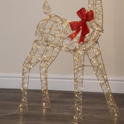 Samuel Alexander 1M Light Up Gold Twist Christmas Standing Reindeer With 300 Warm White Leds - thumbnail 7