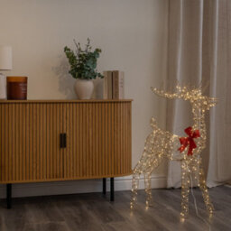 Samuel Alexander 1M Light Up Gold Twist Christmas Standing Reindeer With 300 Warm White Leds - thumbnail 2