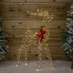 Samuel Alexander 1M Light Up Gold Twist Christmas Standing Reindeer With 300 Warm White Leds - thumbnail 8
