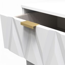 Pesaro Ready Assembled Matt White No Effect 5 Drawer Bedside Chest (H)1075mm (W)395mm (D)415mm - thumbnail 6