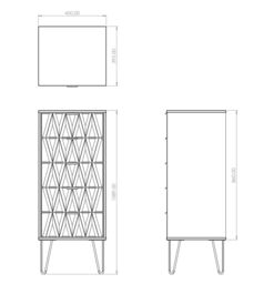 Pesaro Ready Assembled Matt White No Effect 5 Drawer Bedside Chest (H)1075mm (W)395mm (D)415mm - thumbnail 4
