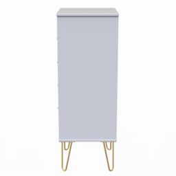 Pesaro Ready Assembled Matt White No Effect 5 Drawer Bedside Chest (H)1075mm (W)395mm (D)415mm - thumbnail 7