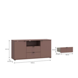 Furniture To Go Ganymede Tv Unit With Open Shelf, 2 Drawers And 2 Doors In Terracotta - thumbnail 9