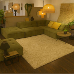 Uetian Light Beige Medium Shaggy Rug Modern Soft Touch Thick Pile Living Room Rectangular Area Rug Non Shedding (120 X 170) - thumbnail 6