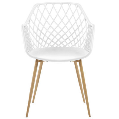 Beliani Nordic Dining Chairs Set Of 2 White Synthetic Net Back. - image 1