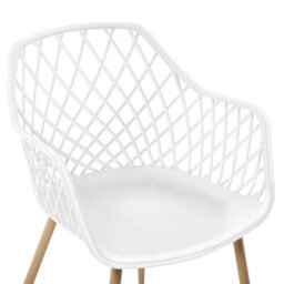 Beliani Nordic Dining Chairs Set Of 2 White Synthetic Net Back. - thumbnail 7