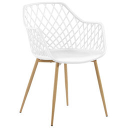 Beliani Nordic Dining Chairs Set Of 2 White Synthetic Net Back. - thumbnail 4