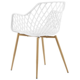 Beliani Nordic Dining Chairs Set Of 2 White Synthetic Net Back. - thumbnail 6