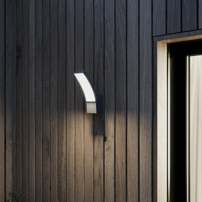 GoodHome Gambell Fixed Matt Dark Grey Mains-Powered Integrated Led Outdoor Wall Light 1600Lm - image 1