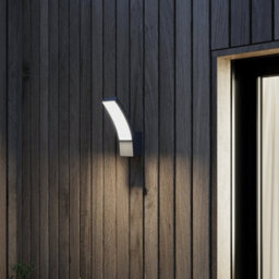 GoodHome Gambell Fixed Matt Dark Grey Mains-Powered Integrated Led Outdoor Wall Light 1600Lm - thumbnail 1