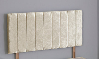 Comfy Deluxe 6Ft Superking 20Inch Cream Crush Velvet 9 Panel Headboard