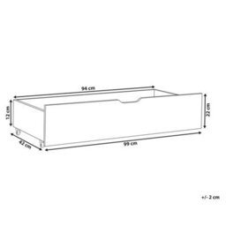 Beliani Set Of 2 Bed Storage Drawers Epaney White - thumbnail 3