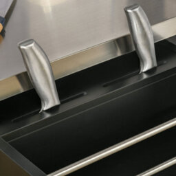 Wyld Haus Paha Black Kitchen Island Trolley With Stainless Steel Top, Drawer And Side Racks - thumbnail 9