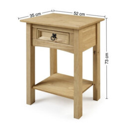 Mercers Furniture Corona 1 Drawer Console Table 1 Shelf Hallway Side Unit Solid Wood Pine Wooden With Mexican Styling - thumbnail 5