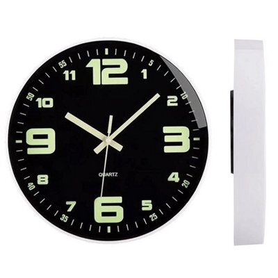 Round Luminous Wall Clock Glow Silent Quartz Clock In The Dark Night Light 30Cm - image 1