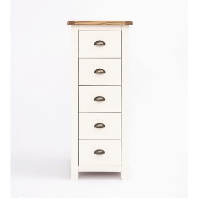 Cabinet Bits Lovere 5 Drawer Narrow Chest Of Drawers Brass Cup Handle - image 1
