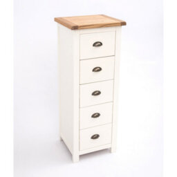 Cabinet Bits Lovere 5 Drawer Narrow Chest Of Drawers Brass Cup Handle - thumbnail 4
