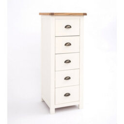 Cabinet Bits Lovere 5 Drawer Narrow Chest Of Drawers Brass Cup Handle - thumbnail 3