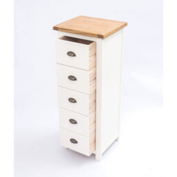 Cabinet Bits Lovere 5 Drawer Narrow Chest Of Drawers Brass Cup Handle - thumbnail 5