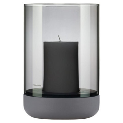Blomus Calma Hurricane Lamp Large - Steel Gray Smoke - image 1