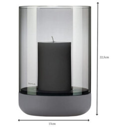 Blomus Calma Hurricane Lamp Large - Steel Gray Smoke - thumbnail 4