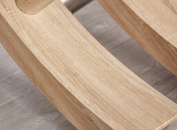 Modernique Nuovo Coffee Table, Tempered Clear Glass Top With Cross Leg In Oak - thumbnail 2