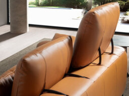 Angel Cerda Elegant Brown Leather 2 Seater Sofa For Modern Living Spaces - thumbnail 4