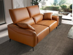Angel Cerda Elegant Brown Leather 2 Seater Sofa For Modern Living Spaces - thumbnail 6