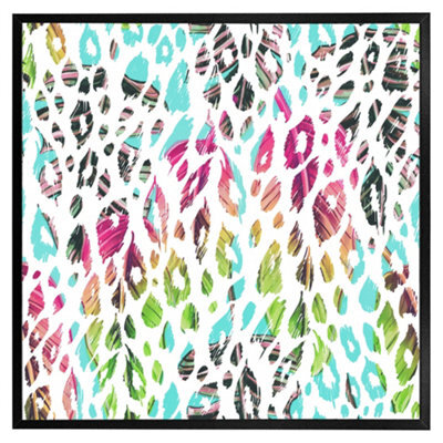"Andrew Lee Multi Coloured Leopard Spots (Picutre Frame) / 20X20"" / Brown" - image 1