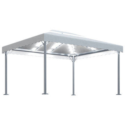 Berkfield Classic Gazebo With Led String Lights 400X300 Cm Cream Aluminium - image 1